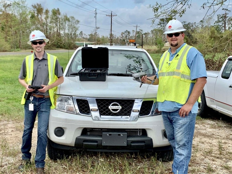 Zack Donnelly (left) and Doug Buckles (right) are members of the Mississippi drone team